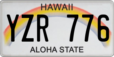 HI license plate YZR776