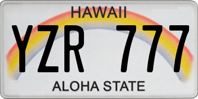 HI license plate YZR777