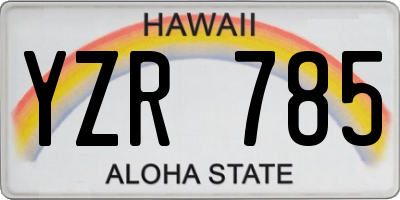 HI license plate YZR785