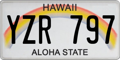 HI license plate YZR797