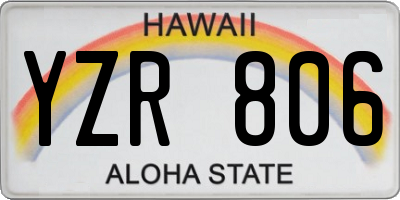 HI license plate YZR806
