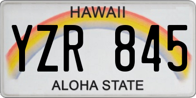 HI license plate YZR845