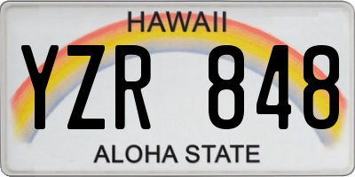 HI license plate YZR848
