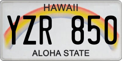 HI license plate YZR850