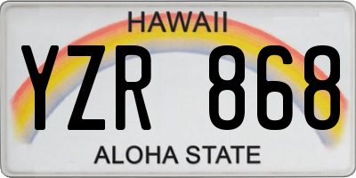 HI license plate YZR868