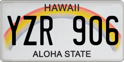 HI license plate YZR906