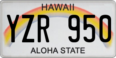 HI license plate YZR950