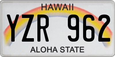 HI license plate YZR962