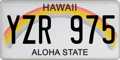 HI license plate YZR975