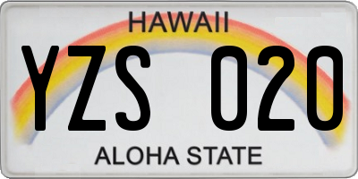 HI license plate YZS020