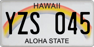 HI license plate YZS045