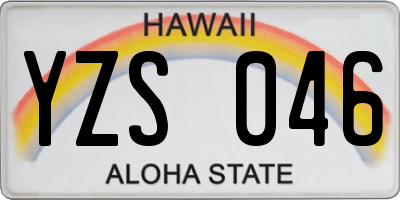 HI license plate YZS046