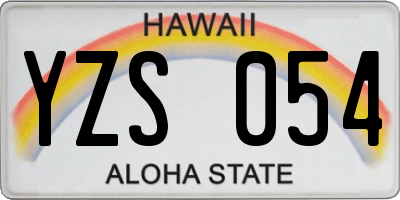 HI license plate YZS054