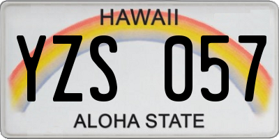 HI license plate YZS057