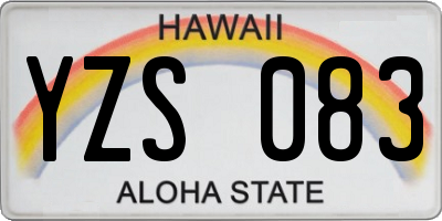 HI license plate YZS083