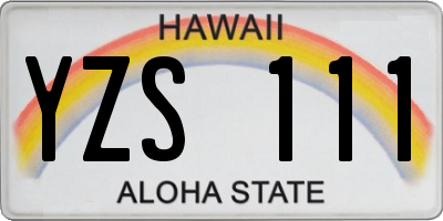 HI license plate YZS111