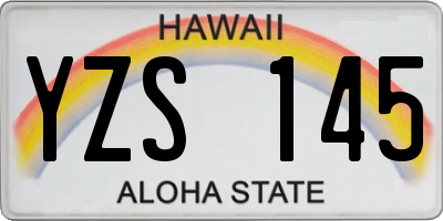 HI license plate YZS145