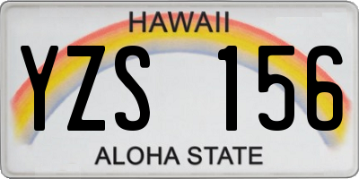 HI license plate YZS156