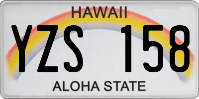 HI license plate YZS158
