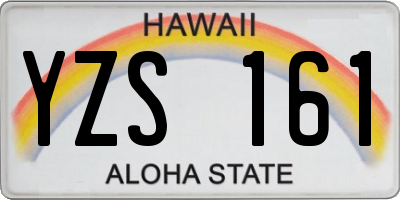HI license plate YZS161