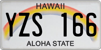 HI license plate YZS166