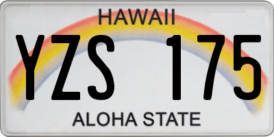HI license plate YZS175