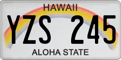 HI license plate YZS245