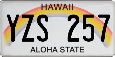 HI license plate YZS257
