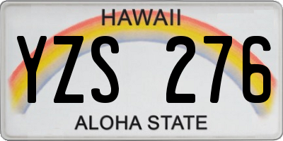 HI license plate YZS276
