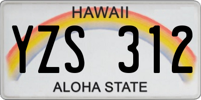 HI license plate YZS312
