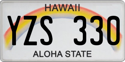 HI license plate YZS330