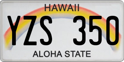 HI license plate YZS350