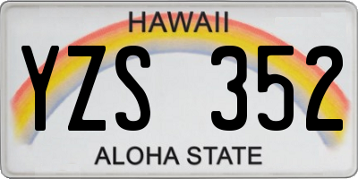 HI license plate YZS352