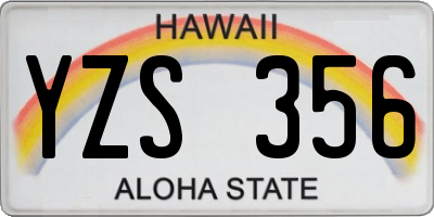 HI license plate YZS356