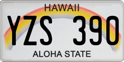 HI license plate YZS390
