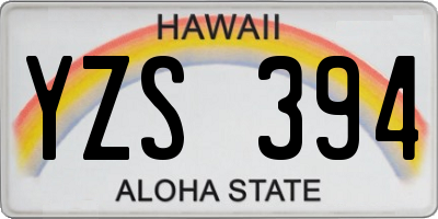HI license plate YZS394