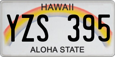 HI license plate YZS395