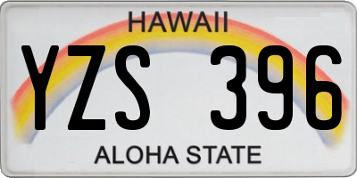 HI license plate YZS396