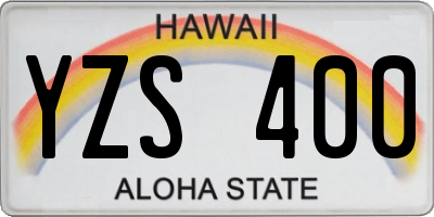 HI license plate YZS400