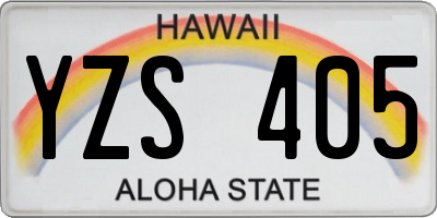 HI license plate YZS405
