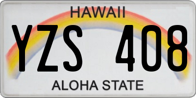 HI license plate YZS408