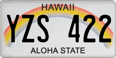 HI license plate YZS422