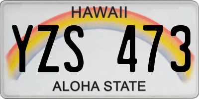HI license plate YZS473