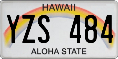HI license plate YZS484
