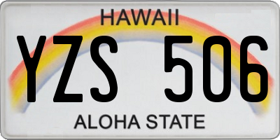 HI license plate YZS506