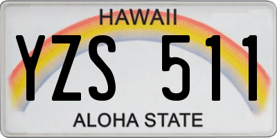 HI license plate YZS511