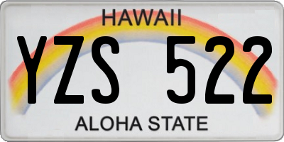 HI license plate YZS522