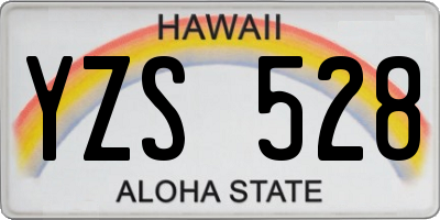 HI license plate YZS528