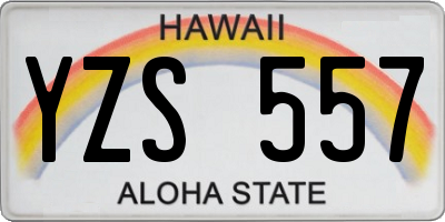 HI license plate YZS557