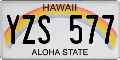HI license plate YZS577